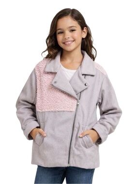 Hayden girls Oversized Wool Moto Jacket - Size 9/10